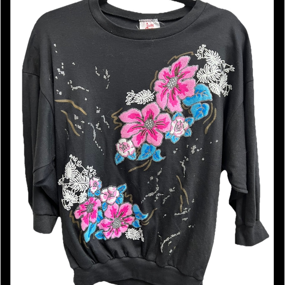 Amazing 80’s vintage sweatshirt blouse black m